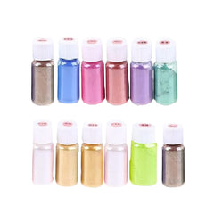 Pack of 12 - Mica Powder Pigments, Epoxy Resin Powder Pigments, Glittered Color Pigments For Jewelry Making, Epoxy Resin