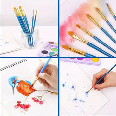 10 Pcs Paint Brushes Set Nylon Hair Painting Brush