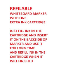 Refillable whiteboard Marker (Black) with one extra ink cartridge