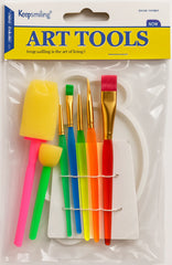 Keep Smiling Paint Palette Set With Brushes & Palette Knife ( 7Pcs )
