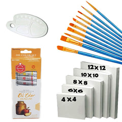 Mega Deal of Oil Paints, Canvas & Brushes