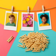 Pack Of 50 Brown Wooden Pegs