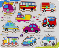 Wooden Puzzle Picture Board with Knobs