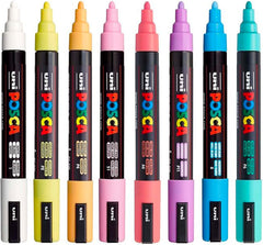 POSCA 8-Color Paint Marker Set, PC-5M Medium, Soft Colors