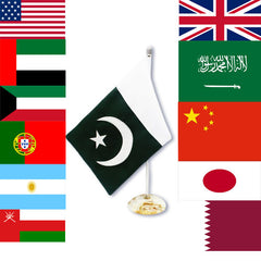 Country Table Flag With Small Marble Base