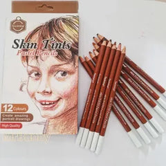 Keep Smiling Skin Tints Pastel Pencils, Skin Tints Color Pencils (12 Pieces)