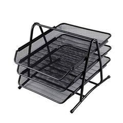 Heavy Duty Metal 3 Tier Letter Tray - Black