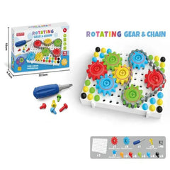 Rotating Gear & Chain Building Set – 98 Pcs Educational Toy for Kids