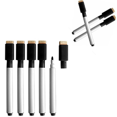 White Board Marker for kids with duster, 5 Pcs Pack ONLY Black Writing option