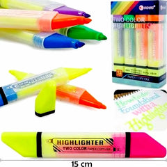 Set of 6pcs Double Sided Dual Tip Highlighters