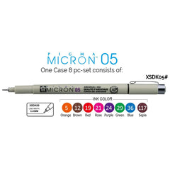 Sakura Pigma Micron Colored Bursh Pen 0.5 Set Of 8