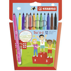 STABILO Trio A-Z Felt Tip Fibre Pen Pack of 12