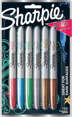 Sharpie Metallic Fine Point Permanent Markers Pack of 6 (2029678)