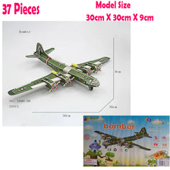 3D Puzzle Model Kit – Aircraft & Battleship Foam Board DIY Toy (33–36 Pieces)