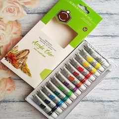 Keep Smiling Acrylic Color Paints, Paint Tubes, Set of 12/24 Colours