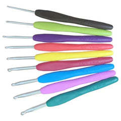 9 Pcs Rubber Grip Crochet Hook Set