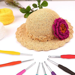 9 Pcs Rubber Grip Crochet Hook Set