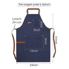 Denim Artist Apron – Adjustable Straps & Large Pockets (30×24 Inches)