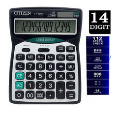 Citizen Ct 9300 Calculator Black Citizen Ch-453 Ct-9300 Desktop Calculator Solar Dual Power Calculator 14-Bit Large Display