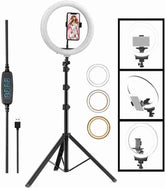 26cm RingLight With 7Feet Stand And Phone Holder & 3 Shades of Colours Ring Light With Stand.
