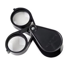 10X 30mm Double Open Folding Portable Jewelry Optical Glass Loupe Magnifier