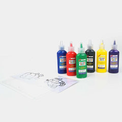 6 bottles Glass Deco Paints with 10 Stencils