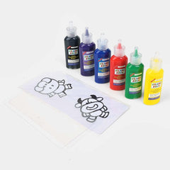 6 bottles Glass Deco Paints with 10 Stencils