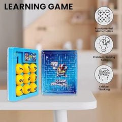2-in-1 Educational Puzzle Toy – Number Sliding Puzzle Board and Ball Maze Game for Brain Teasing and Skill Development