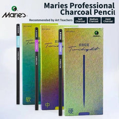 (10pcs Mix) Marie's Charcoal Pencils Set (Soft, Medium, Hard) | Professional Sketching & Drawing Pencils for Art Students and Artists