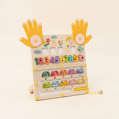 Montessori Wooden Two-in-One Bead Calculation & Math Board | Magnetic Counting and Addition Learning Toy for Kids