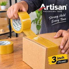 Carton Tape Clear Packaging Tape - High Adhesive Transparent Packing Tape Roll for Carton Sealing & Shipping (2 Inch / 50mm & 3 Inch / 75mm)