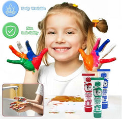 keepSmiling Super Washable Finger Paint Set for Kids – Non-Toxic, Skin-Friendly Safe Toddler Paint Set for Arts, Crafts, Early Learning & DIY Handprint Painting
