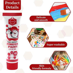 keepSmiling Super Washable Finger Paint Set for Kids – Non-Toxic, Skin-Friendly Safe Toddler Paint Set for Arts, Crafts, Early Learning & DIY Handprint Painting