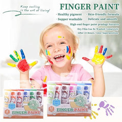 keepSmiling Super Washable Finger Paint Set for Kids – Non-Toxic, Skin-Friendly Safe Toddler Paint Set for Arts, Crafts, Early Learning & DIY Handprint Painting