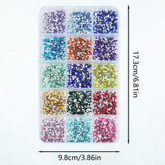 15-Color Rhinestone Gem Kit with Precision Tweezers & Picker Pen - Professional Grade Multi-Color Acrylic Flatback Gems for DIY Crafts, Nail Art, Face Gems, and Jewellery Making - Safe & Non-Toxic