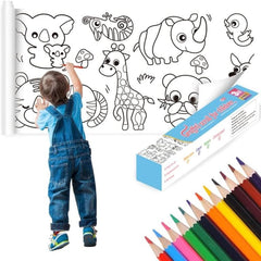 Coloring Roll Paper With Colour Pencil Graffiti for Kids 30cm x 3 Meters