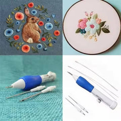 Stitching Punch Needle Kit, Felting, Adjustable Tool, Sewing, Embroidery Pen. Rug Hooking Yarn