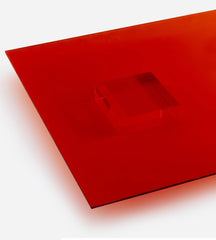 Red 2mm Transparent _Clear Acrylic Sheet 8x12 Inches