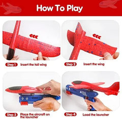 Airplane Launcher Toys, 2 Pcs One-Click Foam Catapult Glider Plane for Birthday Gifts,