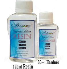 Epoxy Resin Art Imported Crystal Clear Kit (180gms) Ratio 2:1 & Epoxy Resin Color Pigments Liquid Colors 12