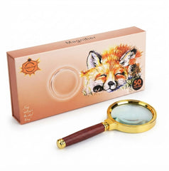 Keep Smiling Vintage Handheld Magnifying Glass with Wooden Handle