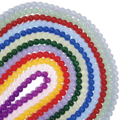 100pcs 8mm Glass Imitation Jade Bead Color Round Bead Handmade DIY Bracelet Necklace Jewelry Making Loose Bead Material without storage box