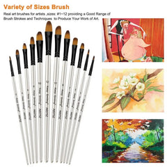 Keep Smiling Filbert Brush Set of 12 Pcs