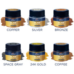 Bluebird Vibrant Glass Paints Set - 6 Colors x 25ml Create Stunning Stained Glass Artwork