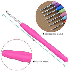 Imported Crochet Hook Set - Rubber Grip (Set of 9 Hooks)