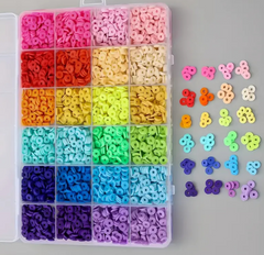 24pcs Viral Clay Beads For Jewelry Making - 24 Colors Polymer Beads Set