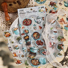 Sweet Cookies Sticker Sheet - Vintage Food, Cake & Coffee Aesthetic Stationery Decals for Journal, Planner, DIY Crafts & Scrapbook