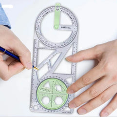 Multifunctional Geometry Box Set – 360° Protractor, Ruler & Drawing Tools