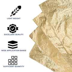 Bluebird Gold Foil 50 Pcs - Imitation Gold Foil Sheets of 5.5" x 5.5", Painting Gilding Crafts Decoration