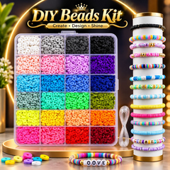 24pcs Viral Clay Beads For Jewelry Making - 24 Colors Polymer Beads Set